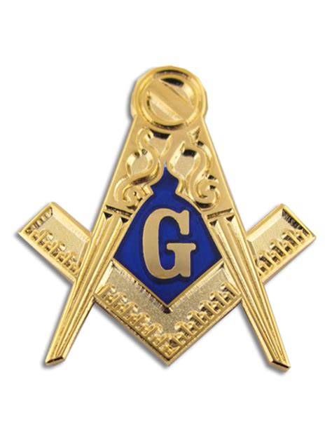 Gold Masonic Symbol Compass Enamel Lapel Pin