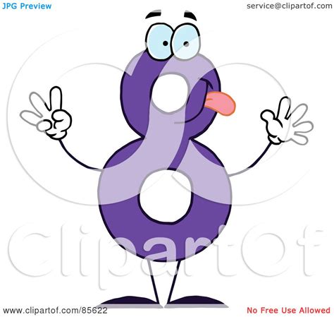 Royalty Free Rf Clipart Illustration Of A Friendly Purple Number 8