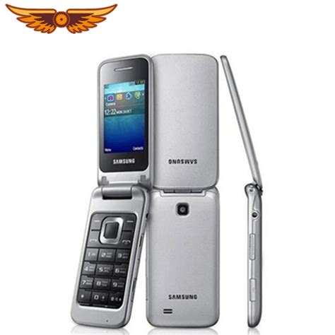Samsung C3595 Unlocked 3g Wcdma Black Big Buttons Silver Color Flip Mobile Phone Refurbished