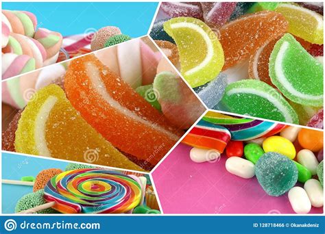 Candy Sweet Lolly Sugary Collage Stock Photo Image Of Close Lollipop