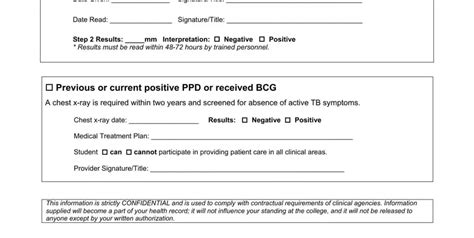 Two Step Tb Test Form Template ≡ Fill Out Printable Pdf Forms Online