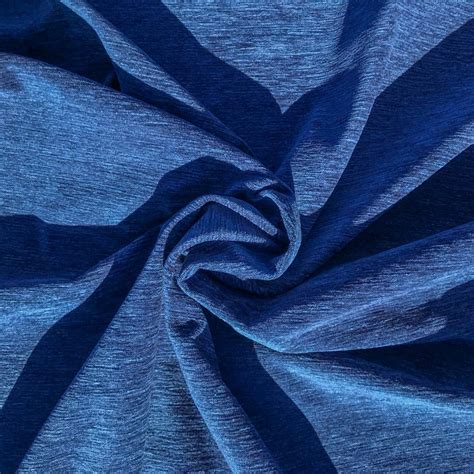 Blue French Cotton Chenille Fabric Provincial Fabric House