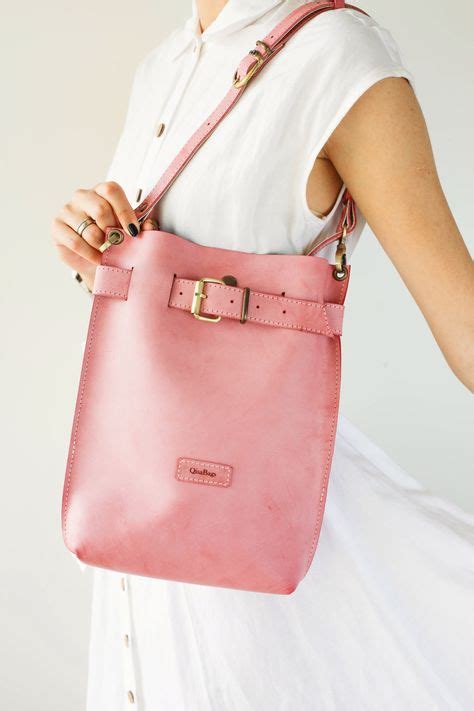 Pink Leather Bag Pink Handbag Womens Leather Purse Leather Crossbody
