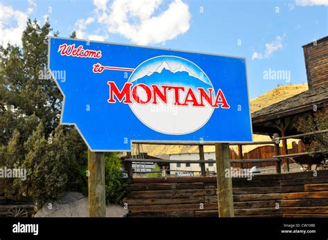 Welcome To Montana Sign High Resolution Stock Photography And Images