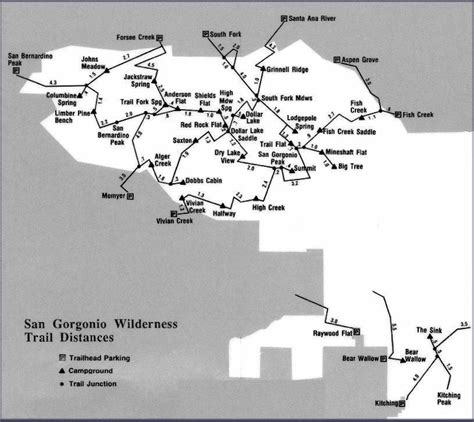 San Gorgonio Wilderness Association Trail Map San Trail Maps Wilderness