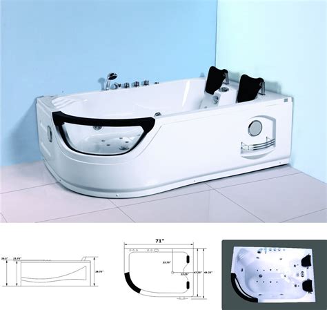 New 2 Two Person Jetted Hydrotherapy Massage Whirlpool Bathtub Bath Tub Spa Heat