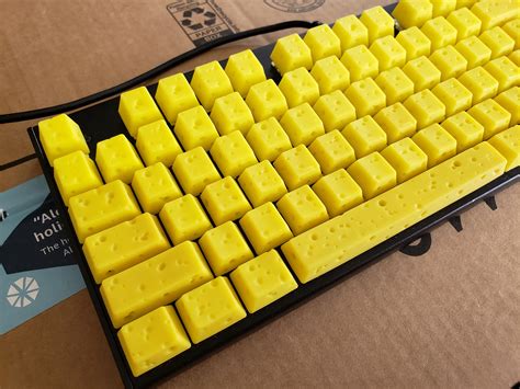 Keyboard With Cheese Styled Keycaps Ratbge