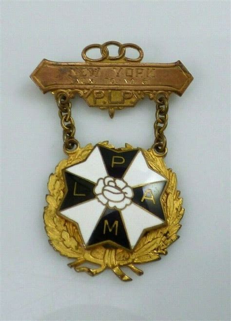 Vintage Odd Fellows Ladies Auxiliary Patriarchs Militant Plp Medal Pin
