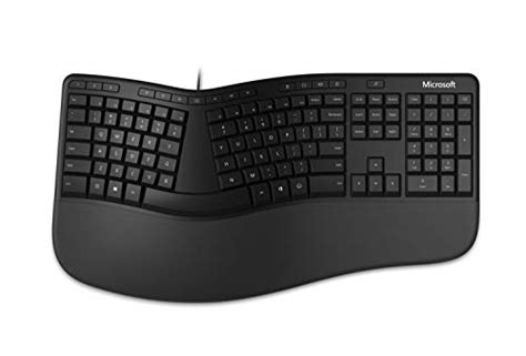 Microsoft Ergonomic Keyboard Black Wired Comfortable Ergonomic