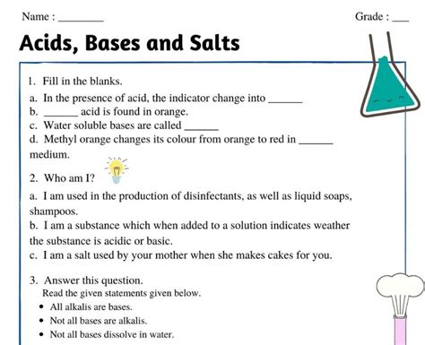 GCSE Chemistry Acids Bases And Salts Worksheet Teaching Resources