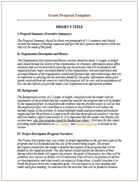 9 Free Sample Grant Proposal Templates Printable Samples