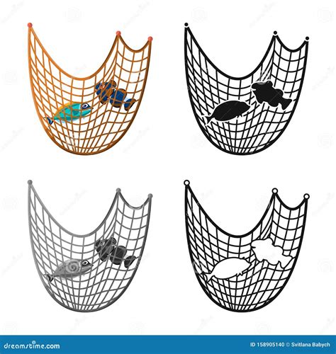 Vector Design Of Fishnet And Fishing Logo Collection Of Fishnet And