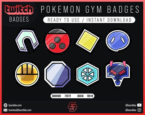 Pokemon Gym Badges Johto Cheer Sub Badges Pokemon Gym Johto Etsy