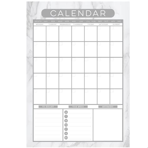 Planner Print Reusable Dry Erase Monthly Calendar Planner