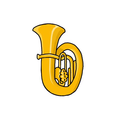 How To Draw A Tuba Easy A Tuba Is A Large Musical Instrument Of The