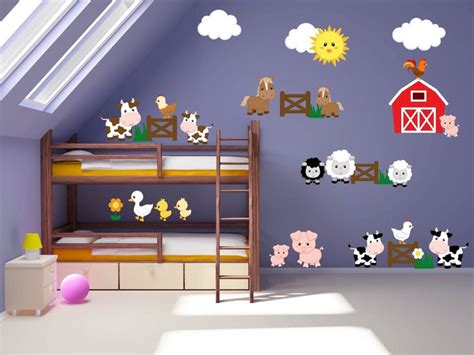 Farm Animal Wall Decals Kids Wall Stickers Peel And Stick Etsy