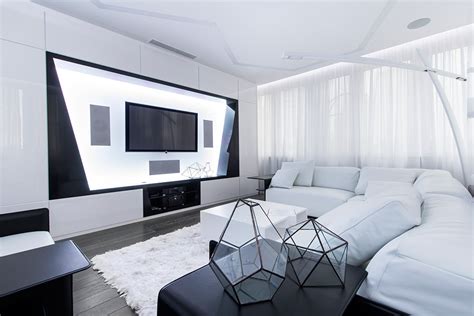 未来感的黑白axioma公寓设计 设计之家