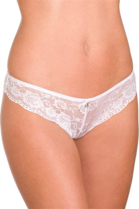 New Ladies White Camille Sheer Lace Womens Knickers Lingerie Thong