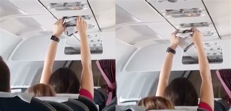 Woman Uses Overhead Vent To Dry Her Panties During Flight Live And Lets Fly