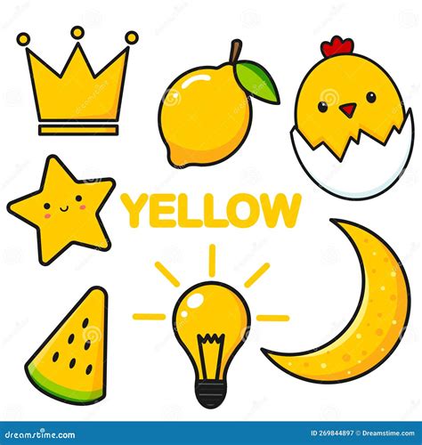 Set Of Yellow Color Elements Yellow Stickers Stock Vector
