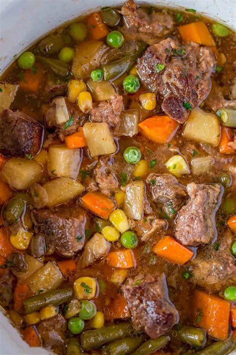 This link is to an external site that may or may not meet accessibility guidelines. Slow Cooker Vegetable Beef Soup - Dinner, then Dessert