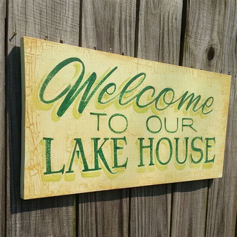 Welcome To Our Lake House Sign Rustic Lake Decor Fish Camp Etsy