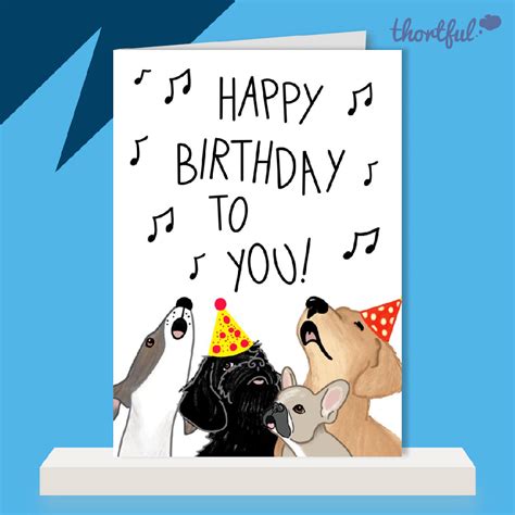 Dogs Singing Happy Birthday Cute Birthday Card Thortful Singing