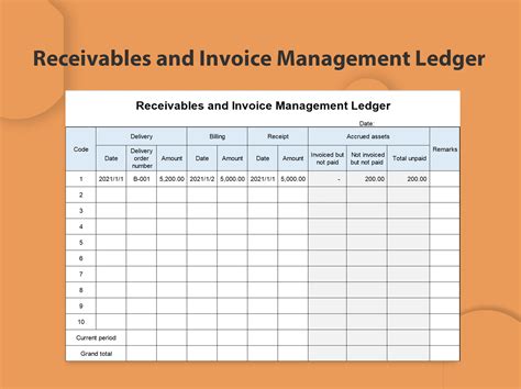 Excel Of Receivables And Invoice Management Ledgerxlsx Wps Free