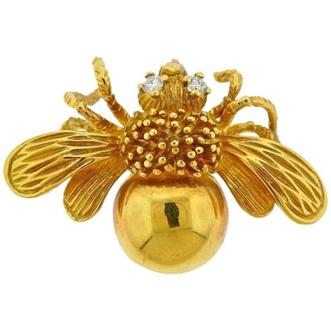 Tiffany And Co Gold Diamond Bee Brooch Pin For Sale At 1stdibs