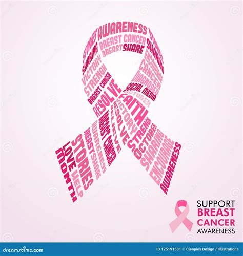 Breast Cancer Awareness Month Pink Ribbon Concept Stock Vector