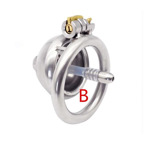 Male Chastity Cage Stainless Steel Cock Lock With Soft Urethral Sound