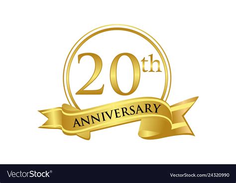 20th Anniversary Celebration Logo Royalty Free Vector Image