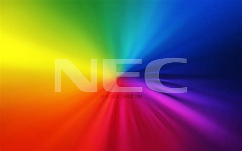 Nec Logo Vortex Rainbow Backgrounds Creative Artwork Brands Nec