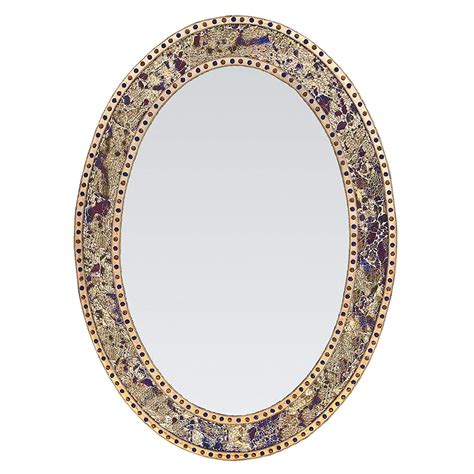 Decorshore Fired Gold 32 X 24 Inch Decorative Wall Mirror Oval Frame