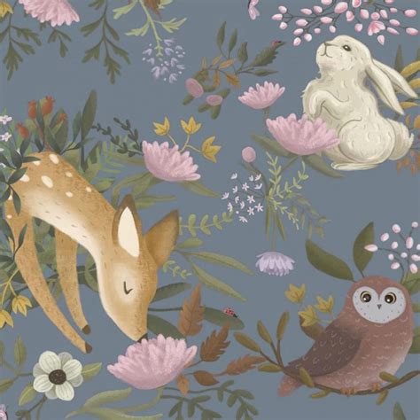 Forest Animals Wall Mural Little Crown Interiors