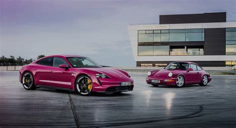 Porsches Very Pink New Electric Taycan Can Park By Itself