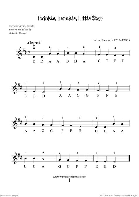 Violin Sheet Music For Beginners Twinkle Twinkle Little Star For Beginner Violin Denley