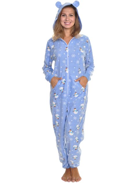 Angelina Adults Fleece Novelty One Piece Hooded Pajamas Pack