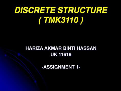 Ppt Discrete Structure Tmk3110 Powerpoint Presentation Free