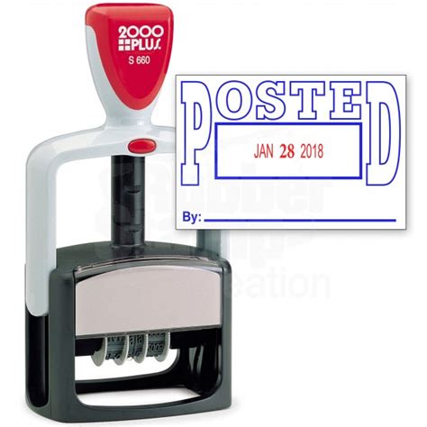 2000 Plus Heavy Duty Style 2 Color Date Stamp With Posted Self Inking