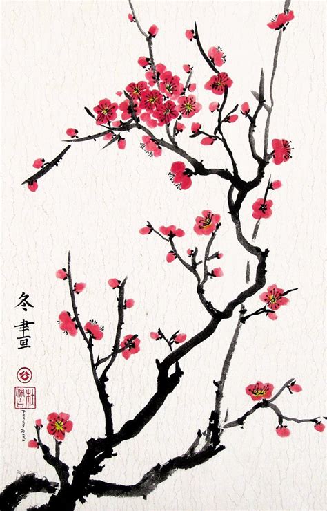Cherry Blossom Art Cherry Blossom Painting Blossoms Art
