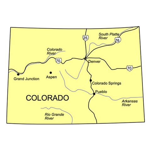 Colorado Us State Powerpoint Map Highways Waterways Capital And