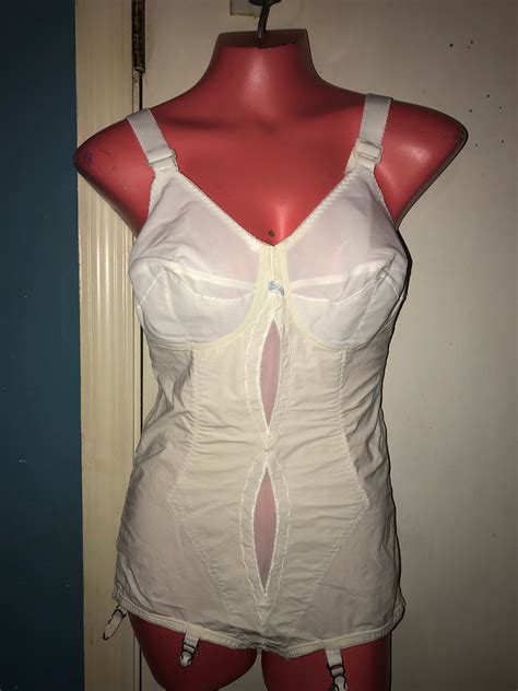 Vintage 1950s Playtex “i Cant Believe Its A Girdle” White Bodysuit