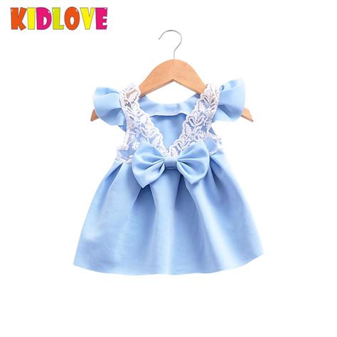 Kidlove Girl Sleeveless Backless Lace Bow Princess Dress Fashionable V