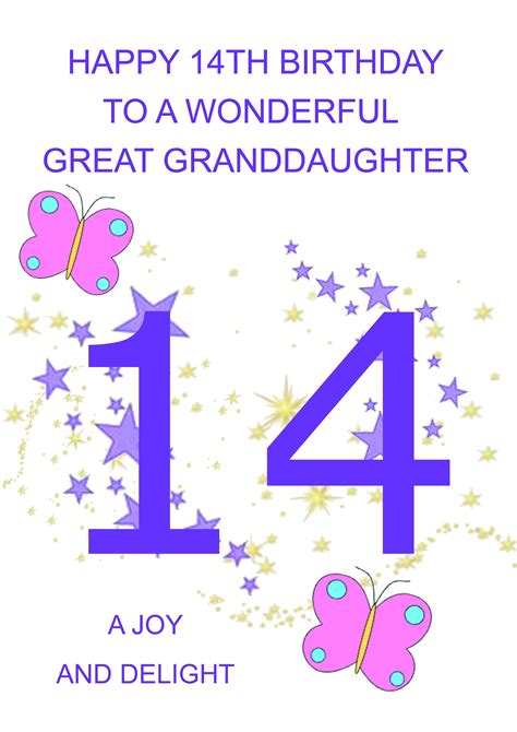 Great Grandbabe 14th Birthday Card Etsy