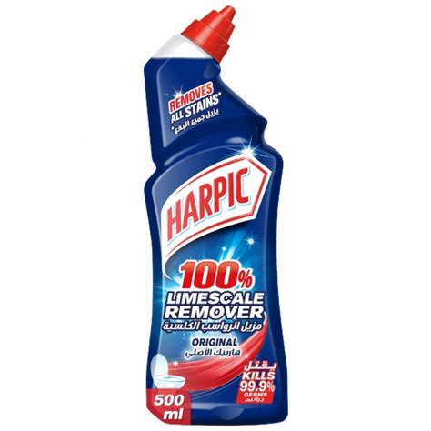 buy harpic toilet cleaner liquid 100 limescale remover original 500 ml توصيل