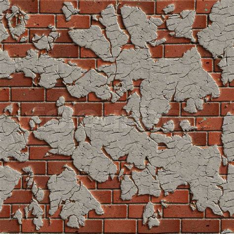 Terracotta Brick Wall With Cracked Plaster Seamless Tileable Texture Stock Photo Colourbox