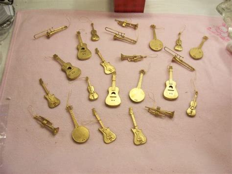 Musical Instruments Ornaments Lot Of 23 Gold Tone Christmas Etsy