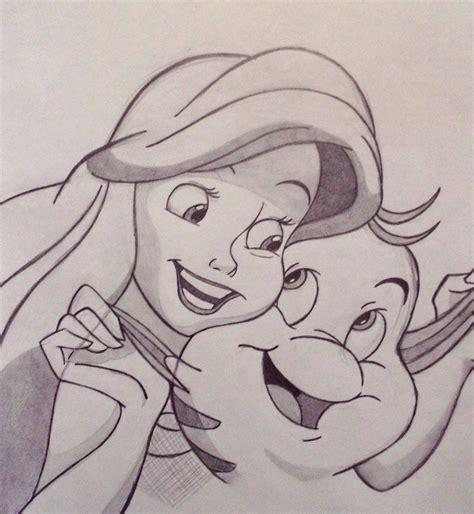 Ariel And Flounder By Sacha31 On Deviantart Cartoon Drawings Disney