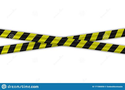 Caution Police Line Danger Black And Yellow Stripe Border Vector